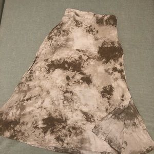 Oak + Fort Tie Die Asymmetrical Midi Skirt